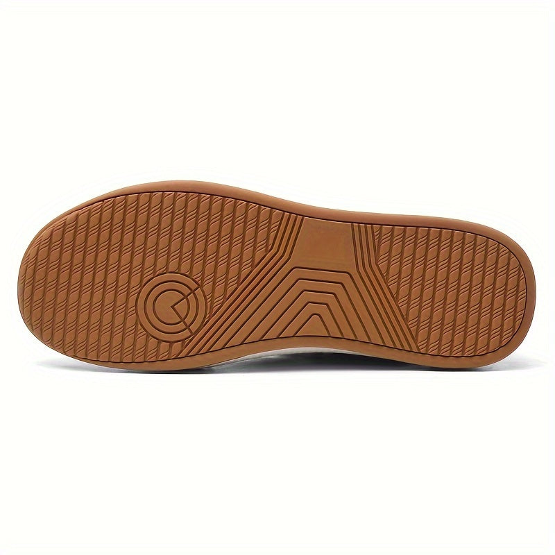 Scarpe da ginnastica casual in vera pelle da uomo, stile sportivo preppy, tinta unita, per tutte le stagioni, con lacci, punta tonda, suola in gomma, soletta sintetica, per escursioni, attività all'aperto, abbigliamento quotidiano e casual.