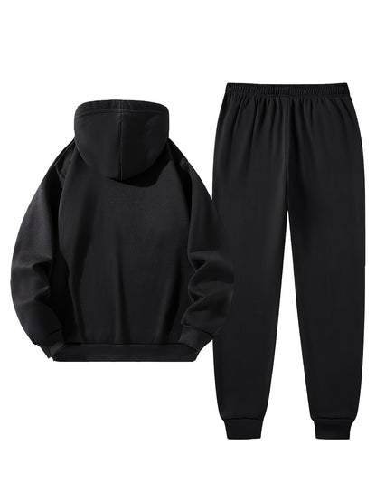 Set da Uomo con Felpa con Cappuccio e Pantaloni Sportivi con Coulisse e Stampa della Parola PARIS