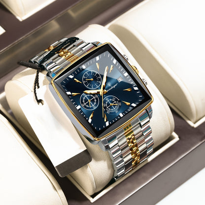 Orologio Sportivo Casual Els, Movimento al Quarzo in Acciaio Inossidabile, Resistente all'Acqua 3ATM, Lancette Luminose, Cronografo, Cassa in Lega di Zinco, Alimentato a Batteria Non Ricaricabile