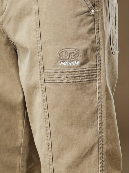 Pantaloni cargo casual da uomo - Vestibilità ampia, vita con coulisse, più tasche, beige, comfort per tutte le stagioni, perfetti per attività all'aperto, pantaloni da esterno | Pantaloni con vestibilità rilassata | Tasche funzionali