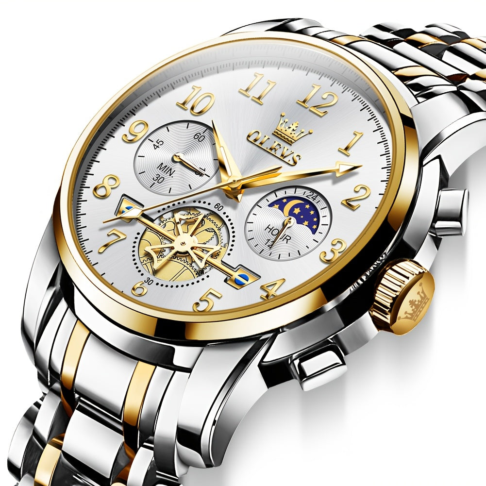 Orologi OLEVS per Uomo Classico Business Dress Analogico Quartz Digitale Orologio da Polso per Uomo Moda Lusso Bracciale in Acciaio Inossidabile Luminoso con Calendario Regali Romantici per Uomo Relojes De Hombre Blu/Nero/Bianco/Dorato/Grigio