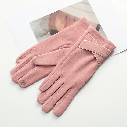 2 Paia di Guanti Invernali Eleganti da Donna - Foderati, Antivento, Ideali per Ciclismo e Attività All'aperto
