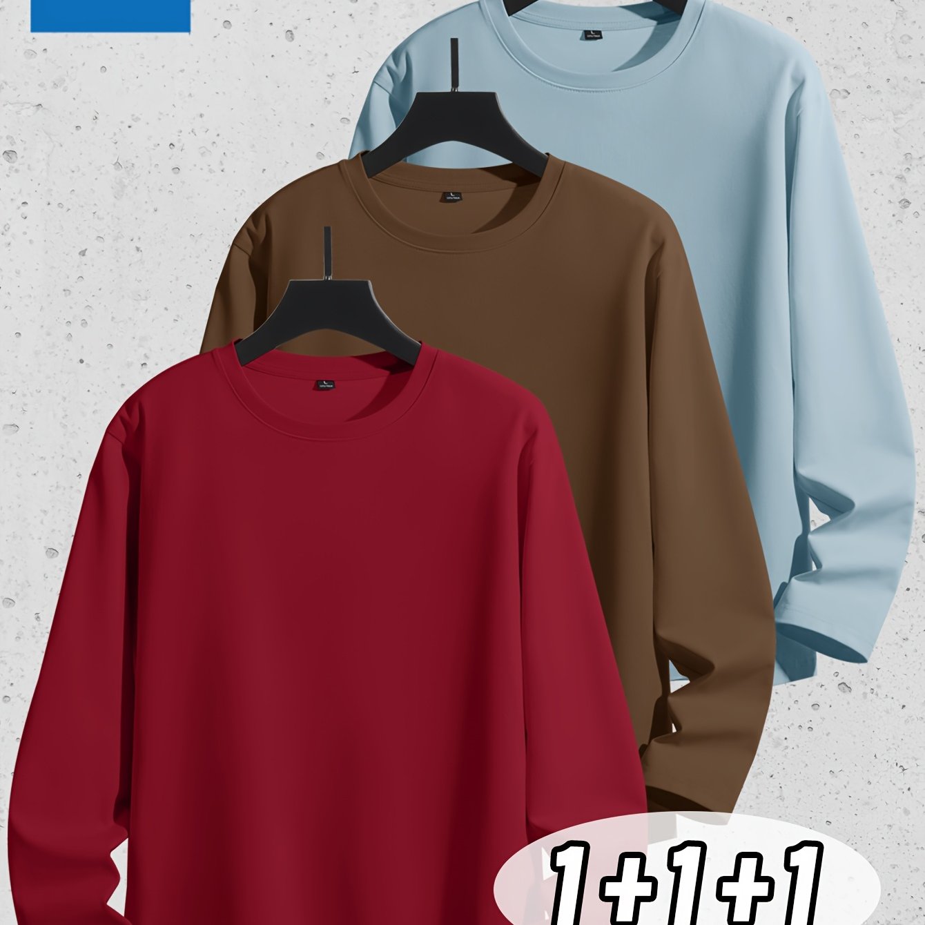 Linea Uomo+ Classic - Jeanswest Maglietta Uomo a Manica Lunga in Puro Cotone