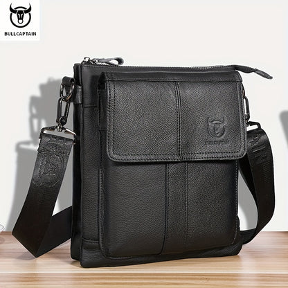 Linea Uomo+ Classic - BULLCAPTAIN Borsa A Tracolla In Vera Pelle Da Uomo, Borsa Di Grande Capacità Multifunzionale In Pelle Bovina Di Alta Qualità