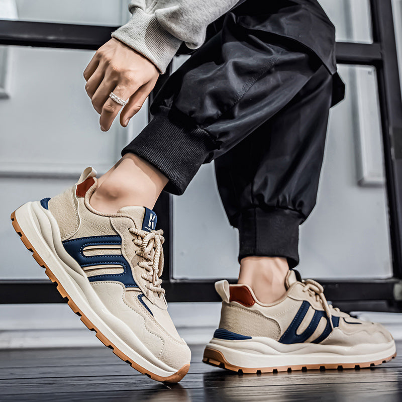 Scarpe Forrest Gump in Microfibra Autentica per Autunno e Inverno, Sneakers alla Moda con Aumento Altezza