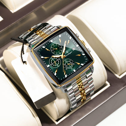 Orologio Sportivo Casual Els, Movimento al Quarzo in Acciaio Inossidabile, Resistente all'Acqua 3ATM, Lancette Luminose, Cronografo, Cassa in Lega di Zinco, Alimentato a Batteria Non Ricaricabile