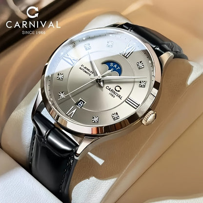 [I&W Carnival] Orologio meccanico sportivo e casual di lusso, avvolgimento automatico con cristallo di zaffiro sintetico, orologio da polso impermeabile per uomo, regalo per le vacanze, senza batteria