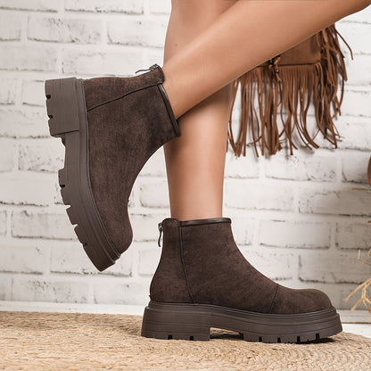 Stivaletti Chelsea da Donna per il Bosco - Stivali Invernali Foderati in Pile con Suola Spessa, Nuovo Modello di Ankle Boot Corto