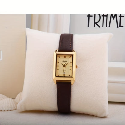 Orologio Elegante da Donna - Cassa Dorata con Cinturino Marrone, Movimento al Quarzo con Data, Orologio di Lusso per Tutti i Giorni e Occasioni Formali - Regalo Ideale per Compleanno/Anniversario, Design Sofisticato