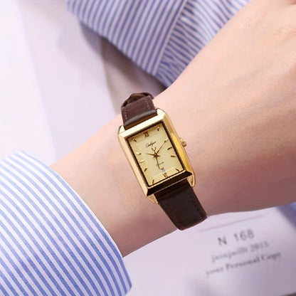 Orologio Elegante da Donna - Cassa Dorata con Cinturino Marrone, Movimento al Quarzo con Data, Orologio di Lusso per Tutti i Giorni e Occasioni Formali - Regalo Ideale per Compleanno/Anniversario, Design Sofisticato