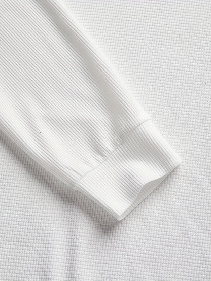 Maglione Casual Uomo in Maglia Waffle con Blocchi di Colore a Contrasto e Patch - Pullover Girocollo Lavabile in Lavatrice per Tempo Libero, Abbigliamento Tessuto