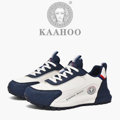 KAAHOO Scarpe da Ginnastica Casual Uomo in Beige//Grigio/Nero/Verde - Tomaia Traspirante e Suola in Gomma, Calzature Versatili con Lacci per Palestra ed Abbigliamento Informale, Scarpe Sportive per Uomini, Scarpe Sportive Bianche per Uomo, Scarpe da Tenni