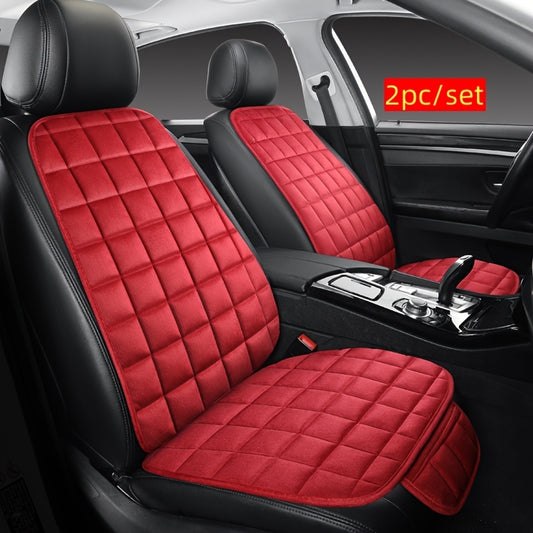 Un set di due cuscini per auto, essenziali per l'autunno e l'inverno, con morbide fodere in peluche e tasche portaoggetti per una guida confortevole, compatibili con vari interni auto e realizzati in memory foam.