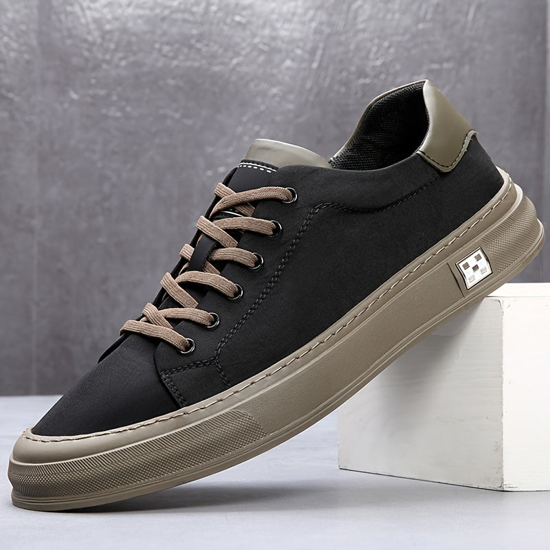 Scarpe da ginnastica basse in mesh traspirante per uomo - Scarpe casual e business casual leggere con chiusura a lacci, colorazione grigia e beige, suola in gomma per comodità durante tutto il giorno, calzature casual per tutti i giorni, scarpe da ginnast
