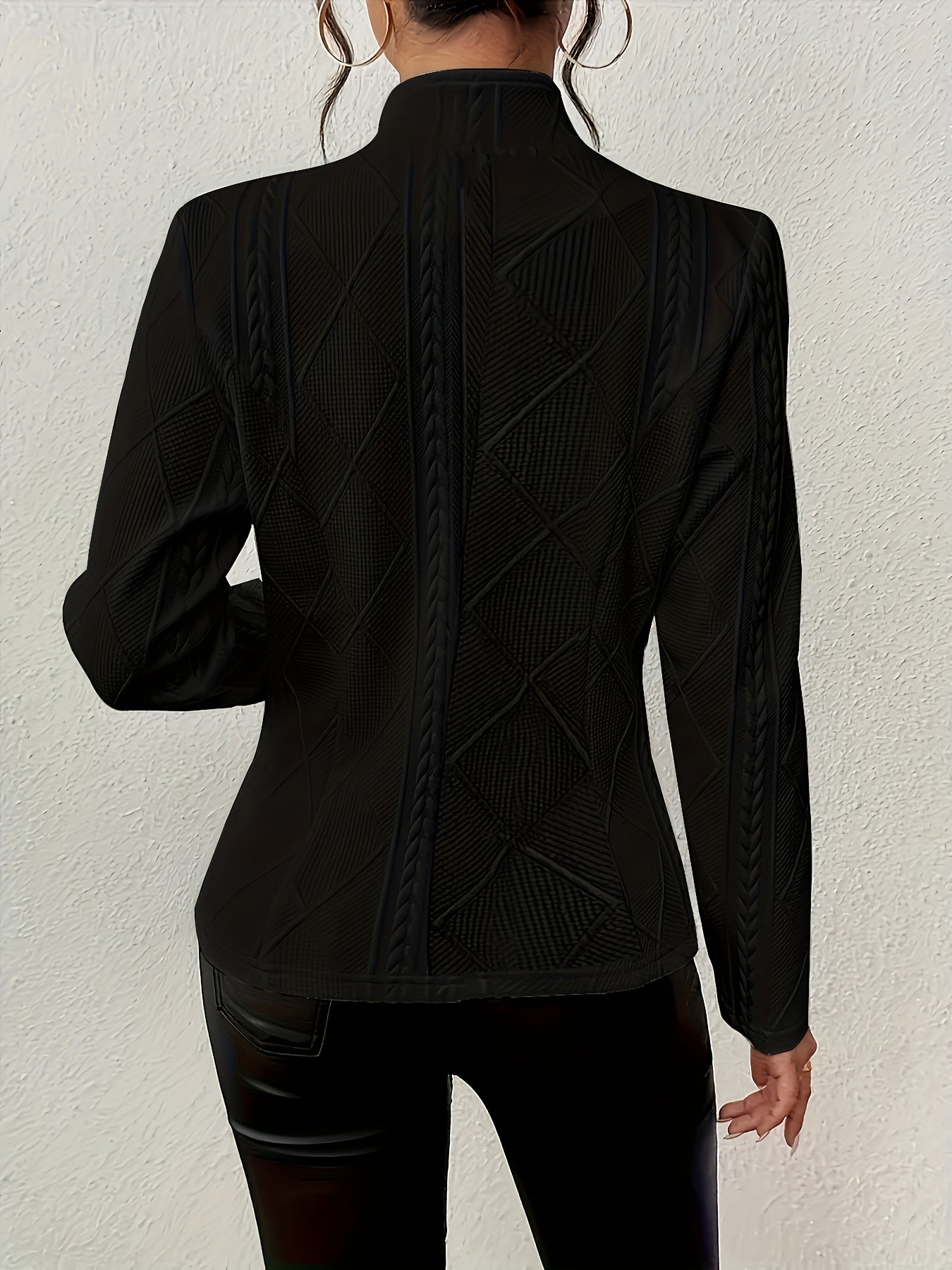 Linea -  Black Textured Fabric Blazer