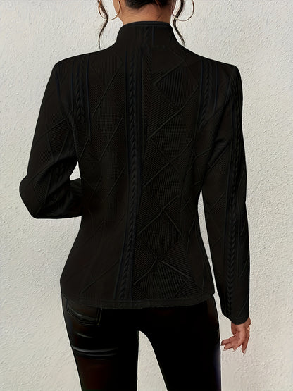 Linea -  Black Textured Fabric Blazer