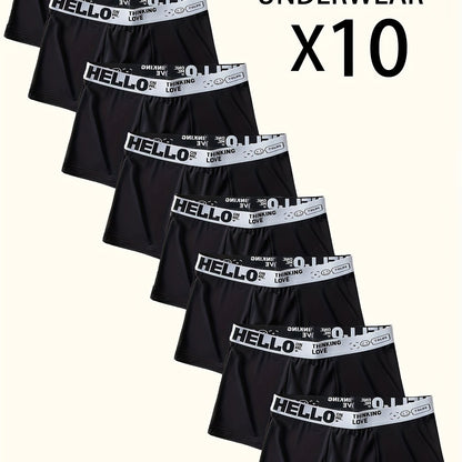 10pz "Ciao" Pantaloni Basso da Uomo Stampati - Alla Moda, Traspiranti, Comodi, Pantaloni Sportivi ad Alta Elasticità, Asciugatura Rapida