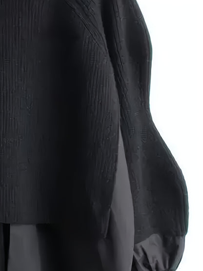 Maglione Bicolore Elegante da Donna - Look a Strati, Blusa a Maniche Lunghe con Scollo Rotondo per Primavera/Autunno, Ufficio, Festa