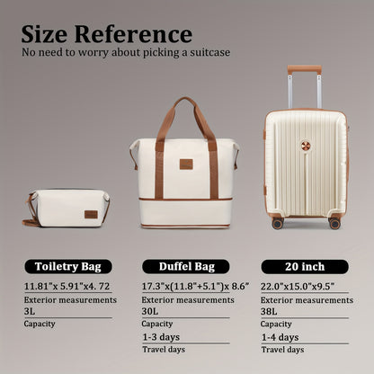 Joyway Set Valigie da Viaggio, Trolley Leggero con Ruote Girevoli e Borsa Amenity