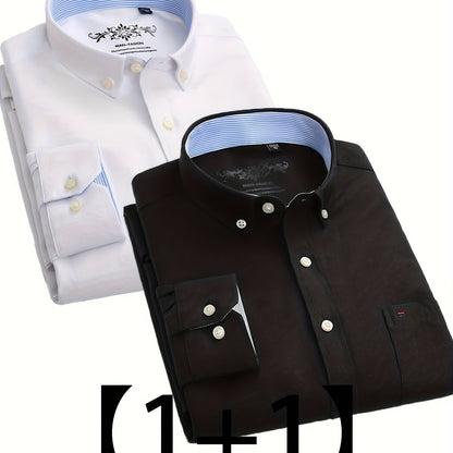 Valerio – Due Camicie Oxford a Manica Lunga Monocolore