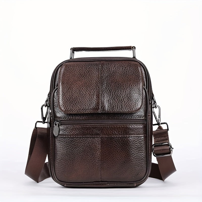 Linea Classic - Borsa messaggera in pelle autentica WESTAL, nera, casual, multi-comparto, cinturino regolabile