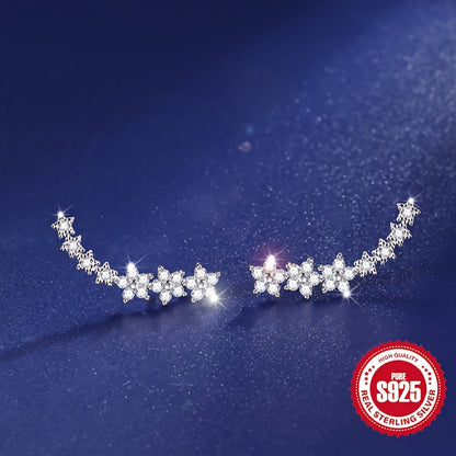 1.71G S925 Orecchini a mosaico rurale stile francese in argento sterling S925, bassa allergia, eleganti, per donne, uso quotidiano, vacanza, regalo di Natale