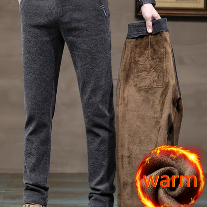 MIANZHI Pantaloni Invernali Uomo con Fodera in Peluche - Caldi e Spessori, Vita Media Cinturati per Look Casual o Formale Lavabili a Macchina Durevolissimi Ideali come Regalo (Pantalone da Lavoro Elastico alla Caviglia) Khaki di Alta Qualità Perfetti anch