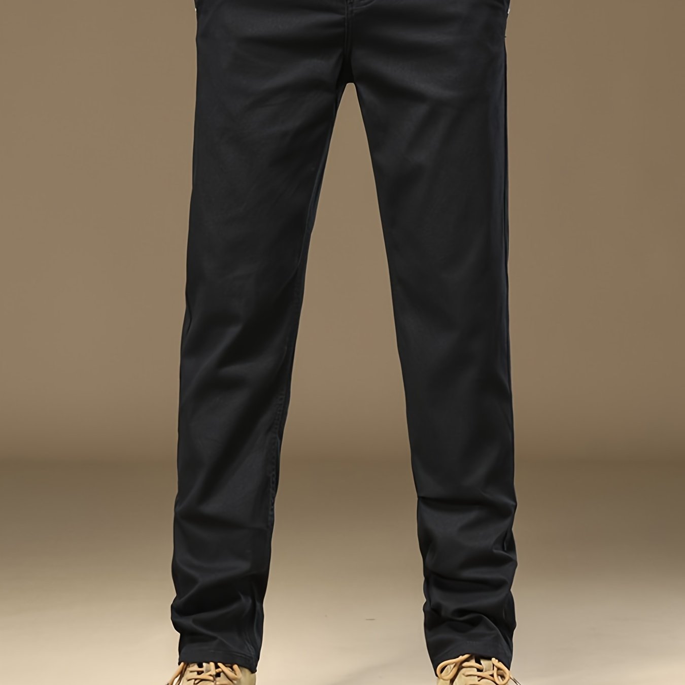 Pantaloni casual slim-fit per uomo - Pantaloni dritti con vita elastica, colore solido, comfort primaverile/autunnale, lavabili in lavatrice, lunghezza regolare per abbigliamento da lavoro e casual, abbigliamento primaverile/autunnale, pantaloni dritti el