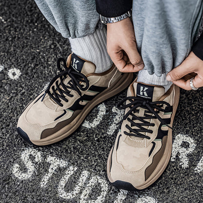 Scarpe Forrest Gump in Microfibra Autentica per Autunno e Inverno, Sneakers alla Moda con Aumento Altezza