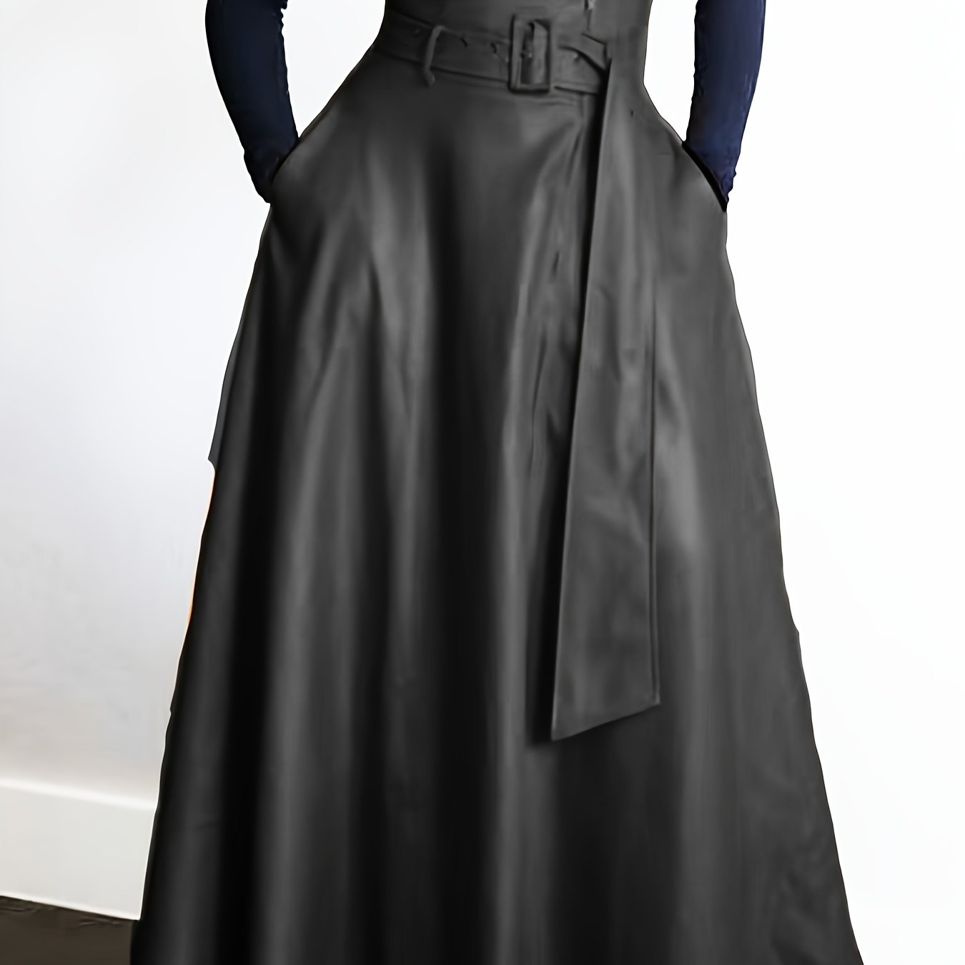 A-Line Luxe - Gonna Elegante in Pelle Sintetica a Vita Alta