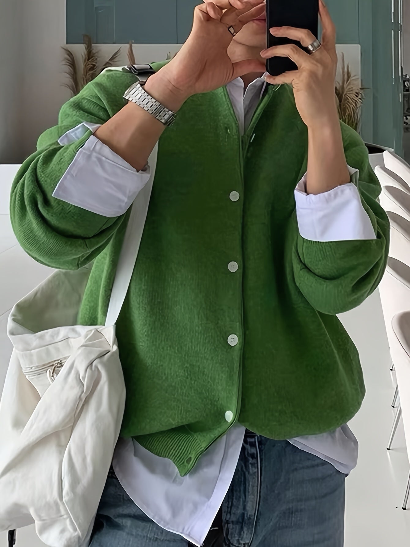 Maglione Cardigan Casual da Uomo - Tinta Unita con Maniche Lunghe e Bottoni, Pullover a Collo Rotondo Regular Fit per Autunno Inverno, Pezzo Versatile da Indossare sopra Jeans & Pantaloni Eleganti, Tessuto Confortevole