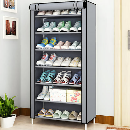 Organizzatore multifunzionale per scarpe a 6/8/10 strati con copertura antipolvere - facile da montare, portatile, adatto per 27-35 paia di scarpe sportive, tacchi e stivali - ideale per uso domestico