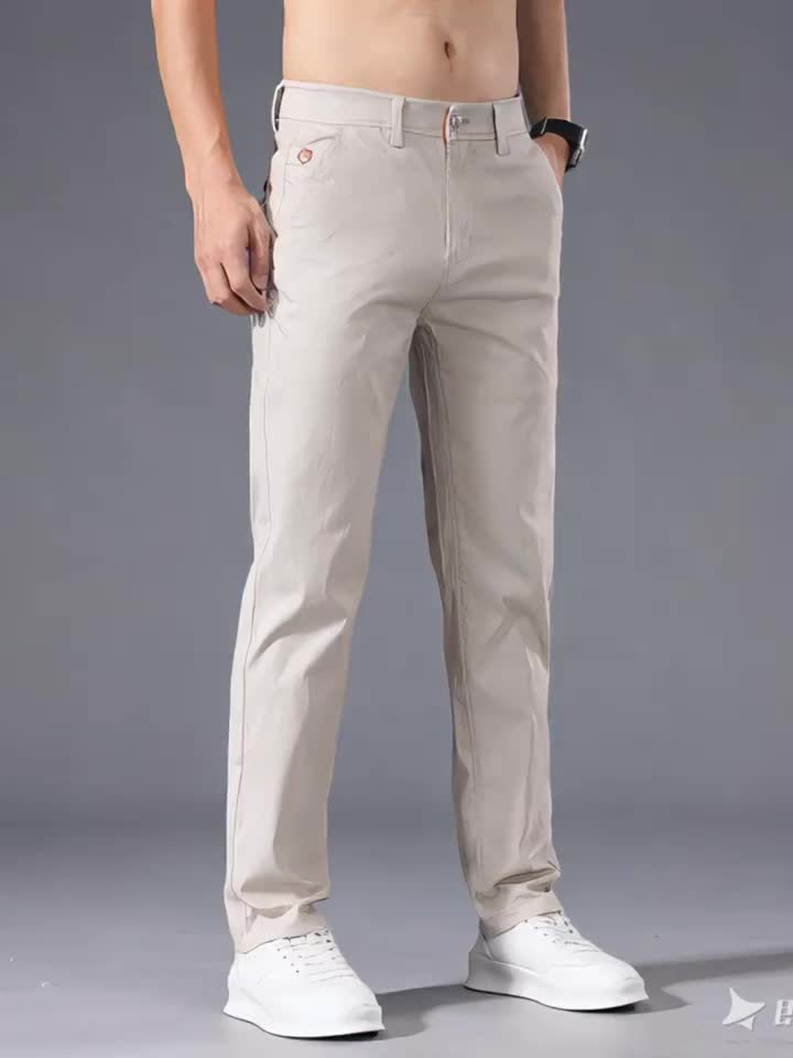 Pantaloni Casual Slim-Fit da Uomo - Traspiranti per Tutte le Stagioni Lavabili in Lavatrice con Vita Classica, Nero Unito per un Abbigliamento Casual Versatile, Aspetto di Alta Gamma | Vestibilità Comoda