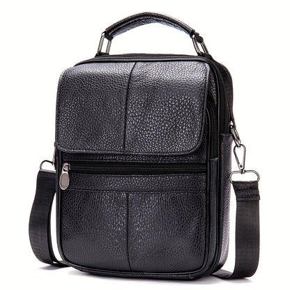 Linea Classic - Borsa messaggera in pelle autentica WESTAL, nera, casual, multi-comparto, cinturino regolabile
