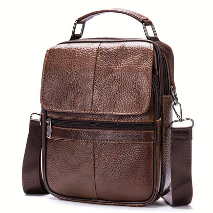 Linea Classic - Borsa messaggera in pelle autentica WESTAL, nera, casual, multi-comparto, cinturino regolabile