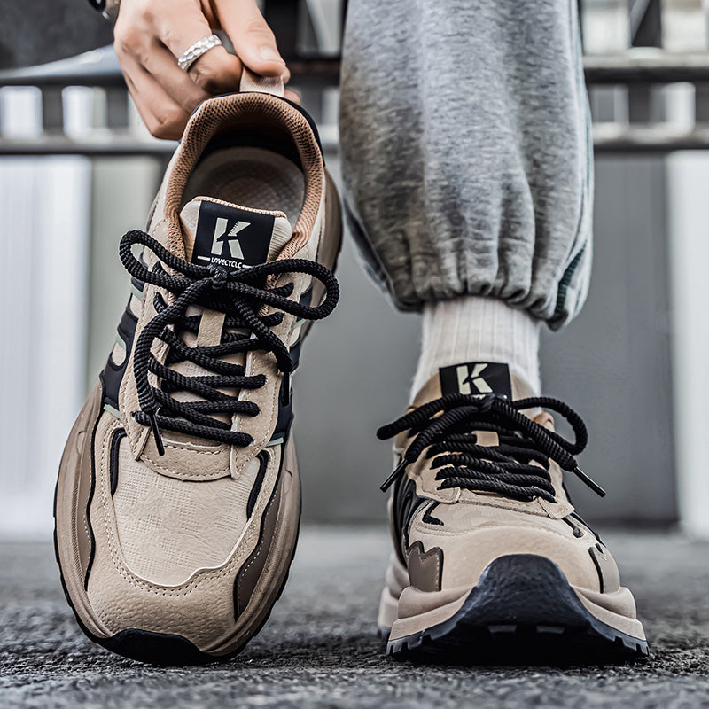 Scarpe Forrest Gump in Microfibra Autentica per Autunno e Inverno, Sneakers alla Moda con Aumento Altezza