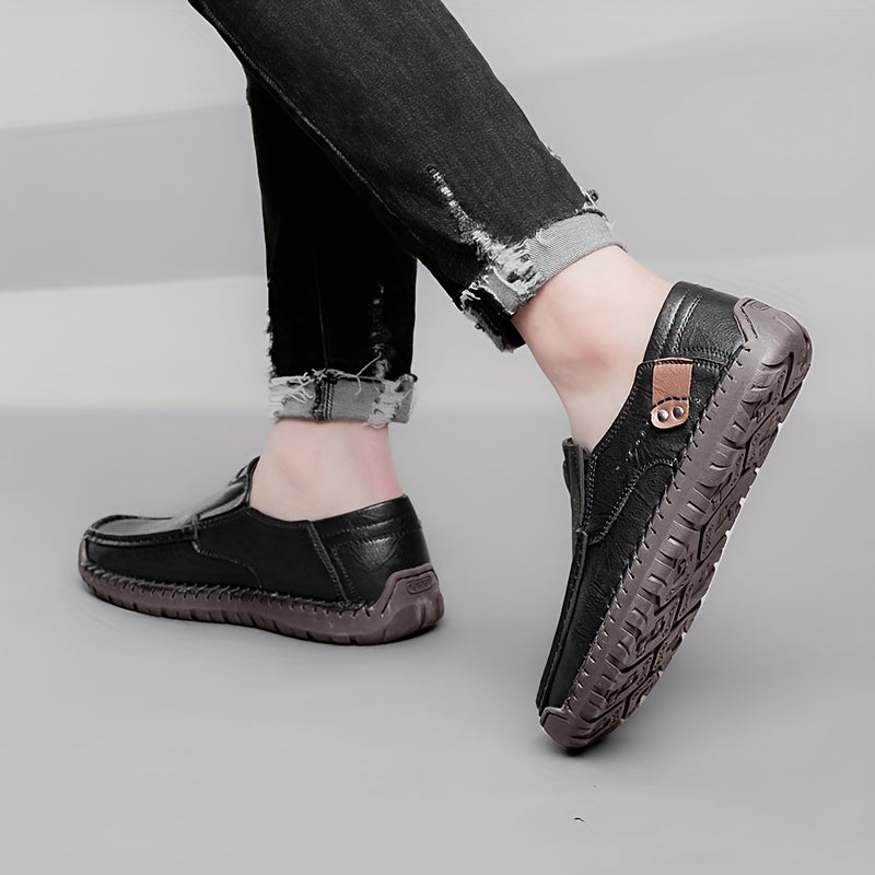 Scarpe fatte a mano per uomo CLOHOO, suola morbida, comode e traspiranti, suola in gomma, scarpe sportive casual resistenti, slip-on, scarpe da ufficio per tutti gli anni, moda giovane