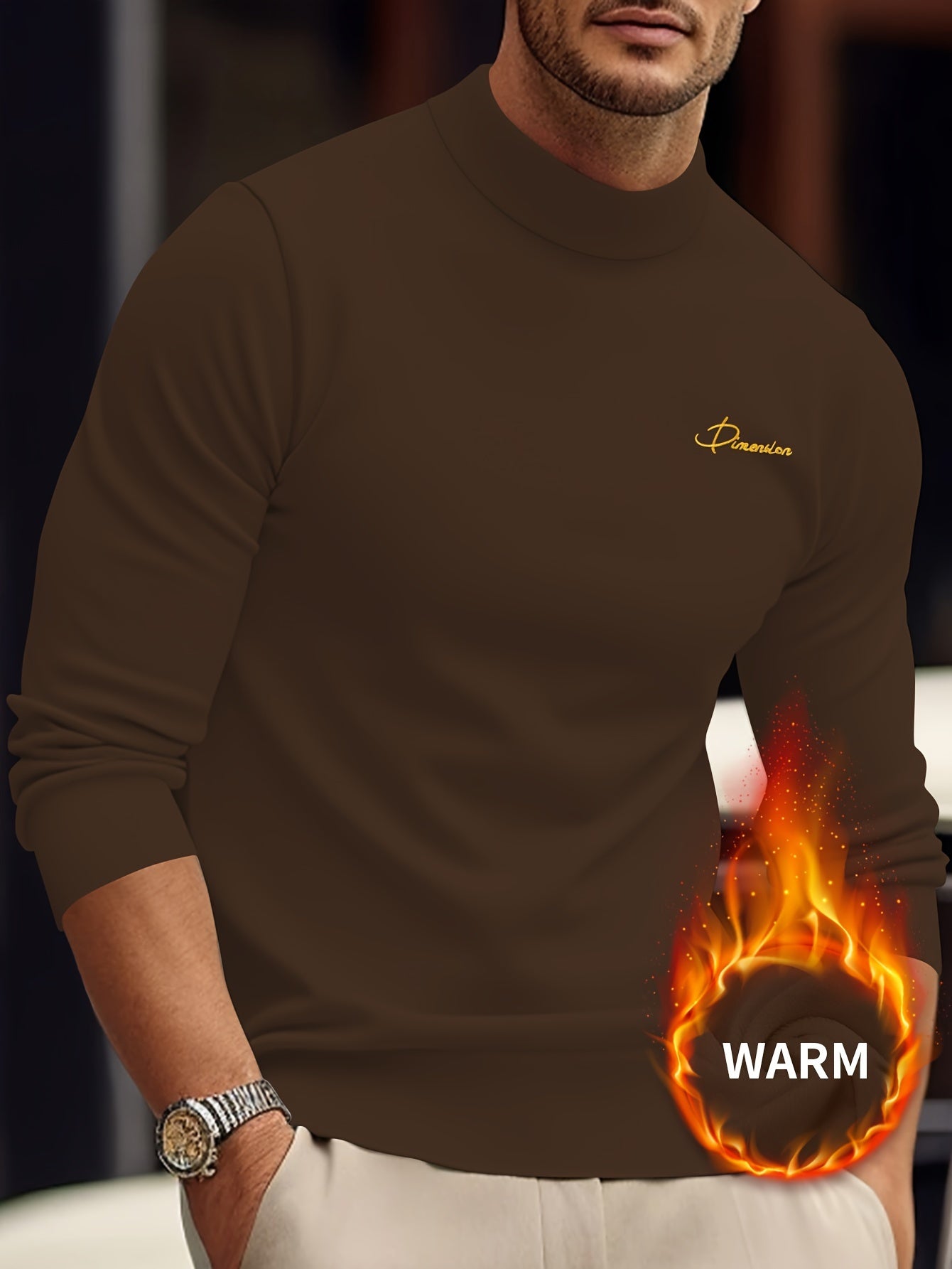 Z1012 Maglione Termico da Uomo a Maniche Lunghe con Scollo a Punta d'Arte - Maglia Invernale Calda e Resistente con Chiusura Frontale Intera con Zip, Collo Alto e Zip Integrale, Abbigliamento Lavabile in Lavatrice per Attività all'Aperto, Design con Zip F