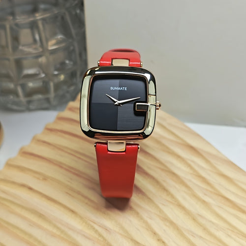 Orologio Quadrato a Quarzo per Donna, Stile Semplice e Individuale, Orologio di Lusso con Blocco di Colore