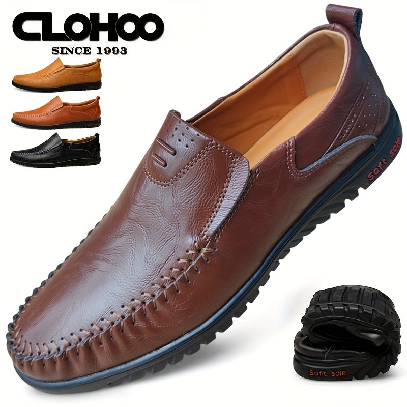Linea Classico - Mocassini Uomo Slip-On - Tomaia in Pelle Vacchetta di Seconda Qualità