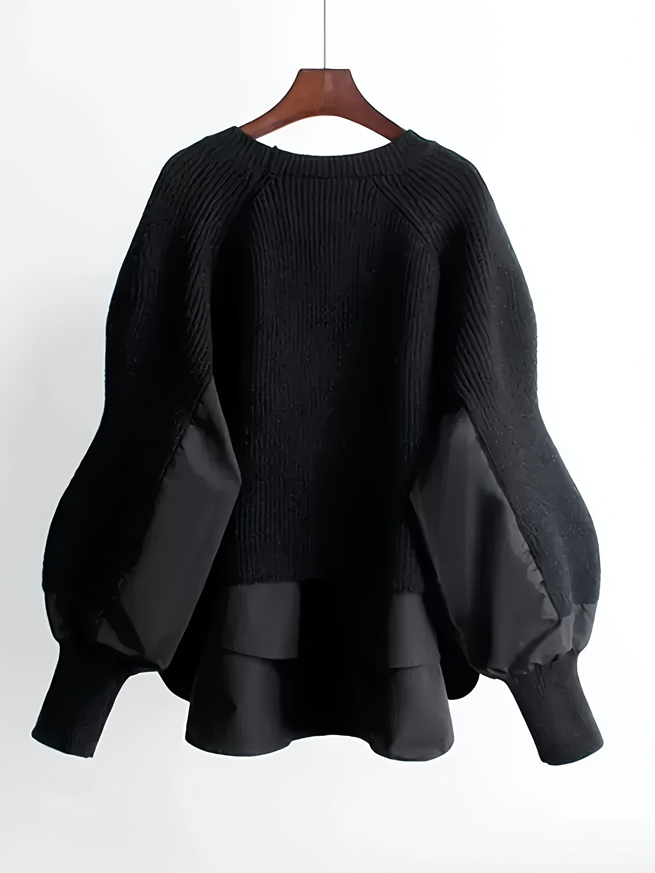 Maglione Bicolore Elegante da Donna - Look a Strati, Blusa a Maniche Lunghe con Scollo Rotondo per Primavera/Autunno, Ufficio, Festa