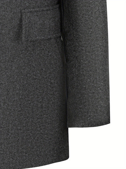 2025 Nuovo trench casual classico a tinta unita per uomo con doppie tasche, design semplice, stile papà elegante, resistente alle rughe, chiusura a singolo petto, leggero e di lusso, cappotto antivento per la primavera/autunno