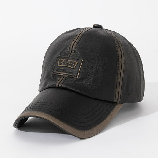 1pz/4pcs Cappello da Baseball in Pelle PU Lavata Vintage per Uomini e Donne - Regolabile, Alta Qualità per Golf ed Equitazione, Regalo per Festa del Papà/Madre, Cappellino Casual con Design a Sei Panel, Copricapo Resistente