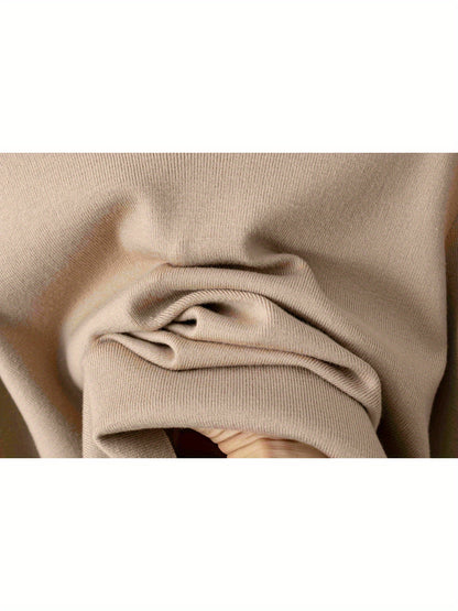 Set casual da donna 2025 - Maglione a mezza gola beige con bordo nero e pantaloni a gamba larga, elegante maglieria per la primavera e l'autunno, abbigliamento casual|Stile casual|Costruzione, Maglieria da donna, Abito formale per donna, Abito casual e el