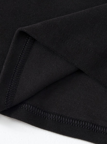 Maglietta a maniche lunghe con scollo a girocollo da uomo, confezione da 4 - Tessuto in maglia di poliestere casual, tinta unita, vestibilità aderente, media elasticità, top foderati in pile caldo per autunno e inverno, spessa