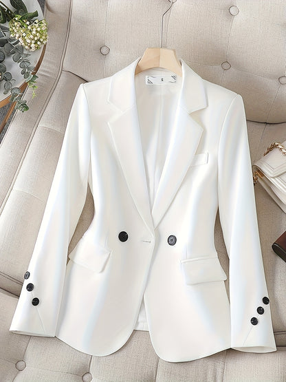 Women's Slim Fit Business Suit, Autumn and Winter Casual Style, Simple Professional Two-Piece Set for Spring and Fall