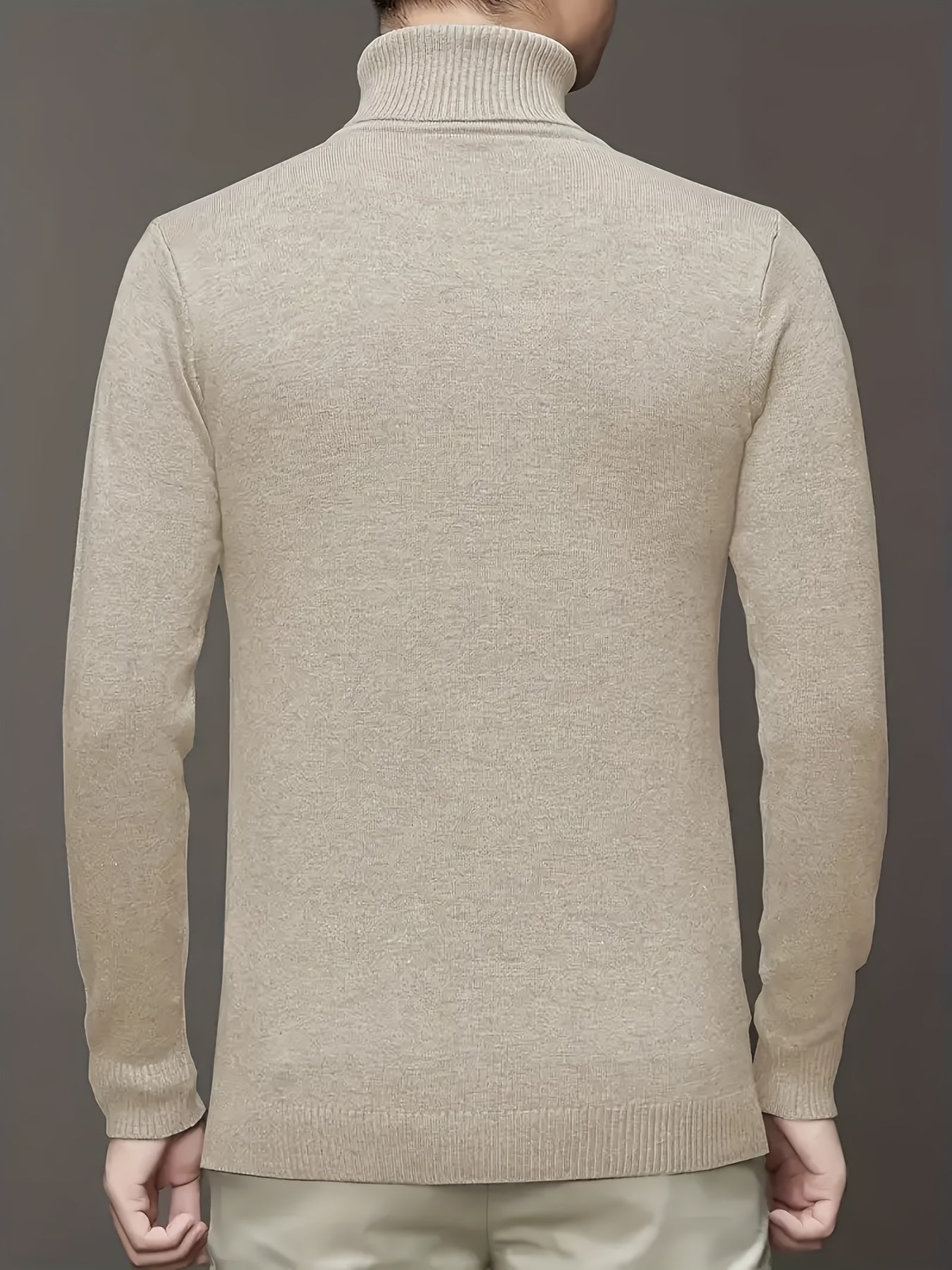 Maglione da Uomo 100% Lana - Morbido e Caldo, Collo Alto Elasticizzato, Lavabile in Lavatrice, Tinta Unita per Look Casual & Business, Maglione a Girocollo Comodo, Tessuto ad Alta Elasticità, Abbigliamento da Ufficio, Design Classico, Costruzione Durevole