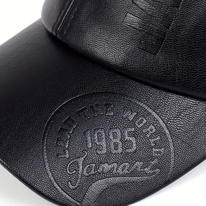 1 pz. Berretto da baseball in pelle PU da uomo regolabile traspirante cappello casual cappello da sole regalo di Natale