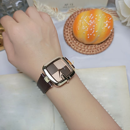 Orologio Quadrato a Quarzo per Donna, Stile Semplice e Individuale, Orologio di Lusso con Blocco di Colore