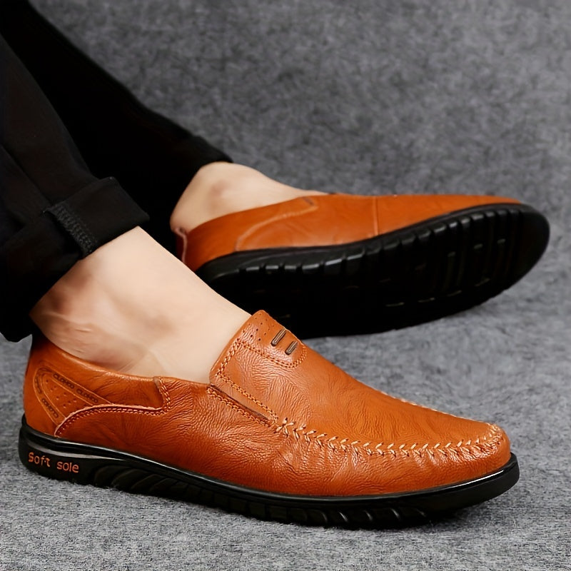 Linea Classico - Mocassini Uomo Slip-On - Tomaia in Pelle Vacchetta di Seconda Qualità